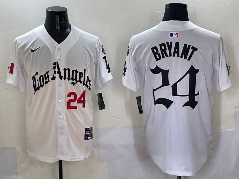 Men Los Angeles Dodgers #24 Bryant White Five generations Joint Name 2025 Nike MLB Jersey style 2->los angeles dodgers->MLB Jersey